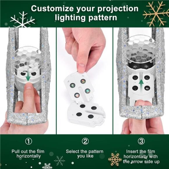 Christmas Tree Topper Lighted with 6 Projection Modes,...